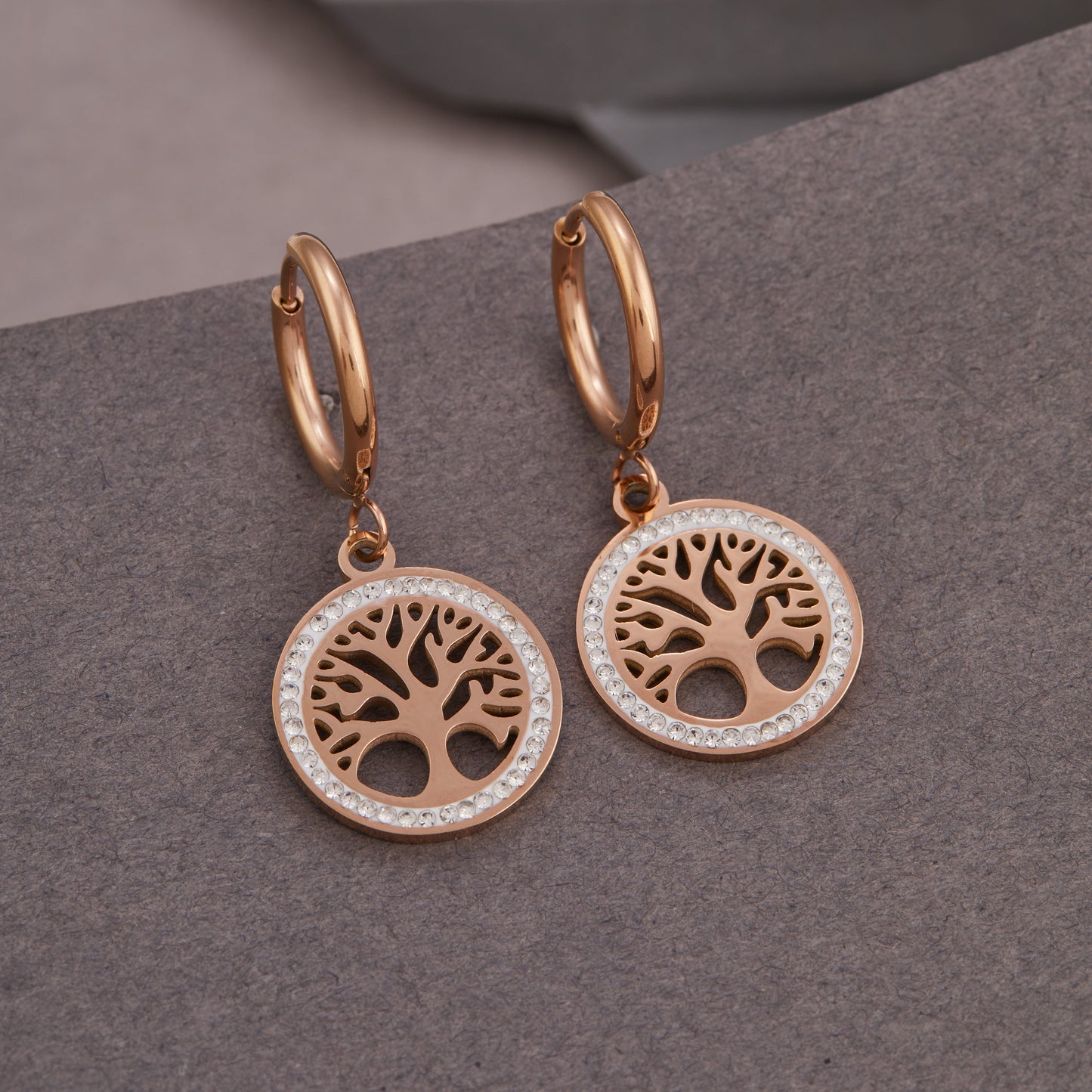 Life Tree Diamond Earrings For Women