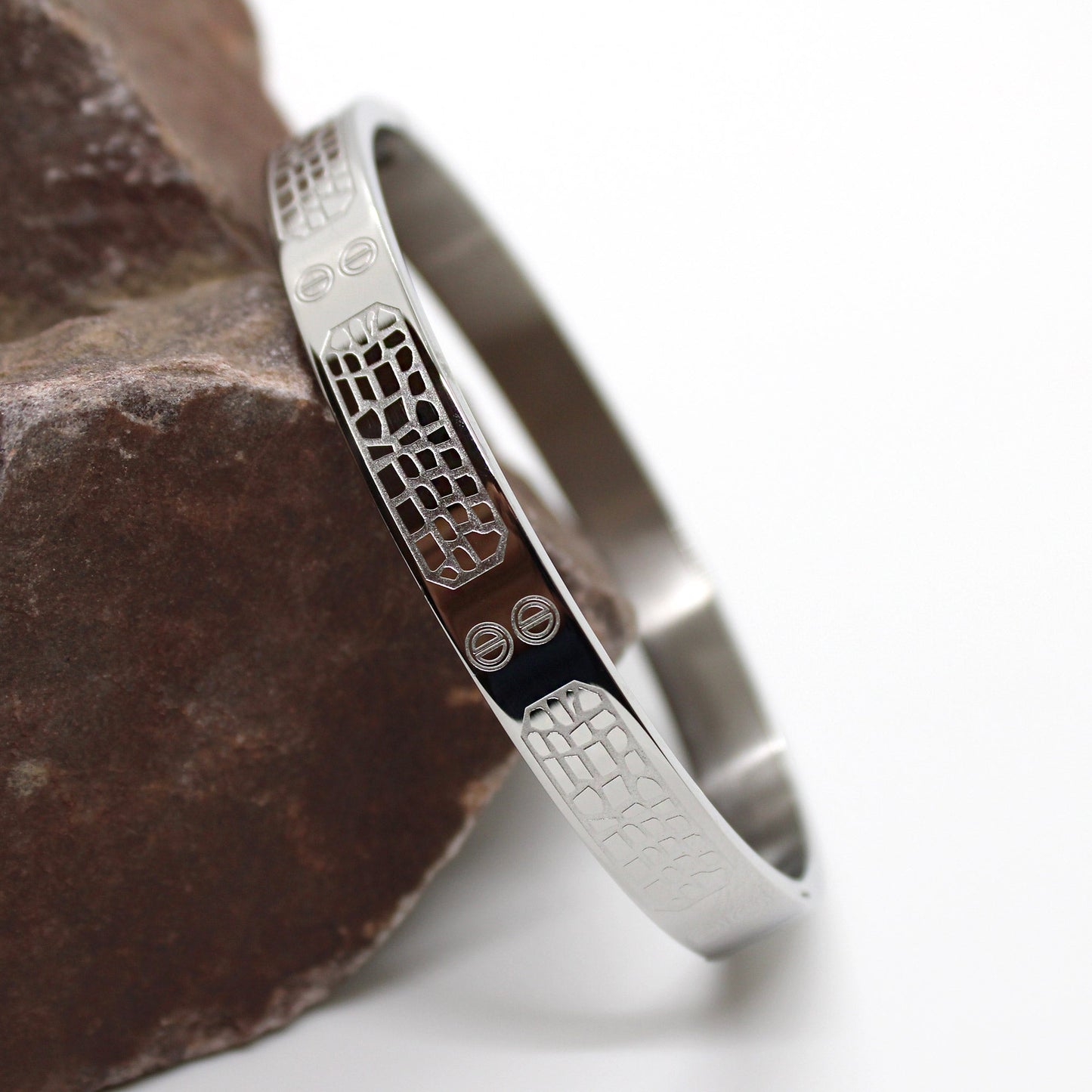 Premium Stone Wall Silver Men's Bracelet