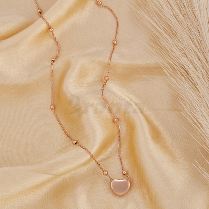 Heart Rose Gold-Tone Stainless Steel Necklace