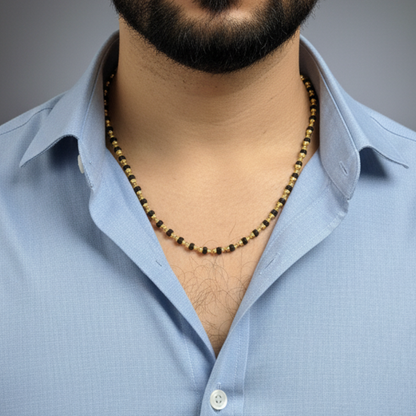 Gold - Plated Rudraksha Mala For Men - 4 MM